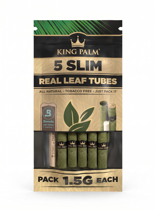 King Palm Hand-Rolled Leaf Wraps | Slim | 1.5g | 1pk | 5 Hand-Rolled Leaf Wraps per Pack