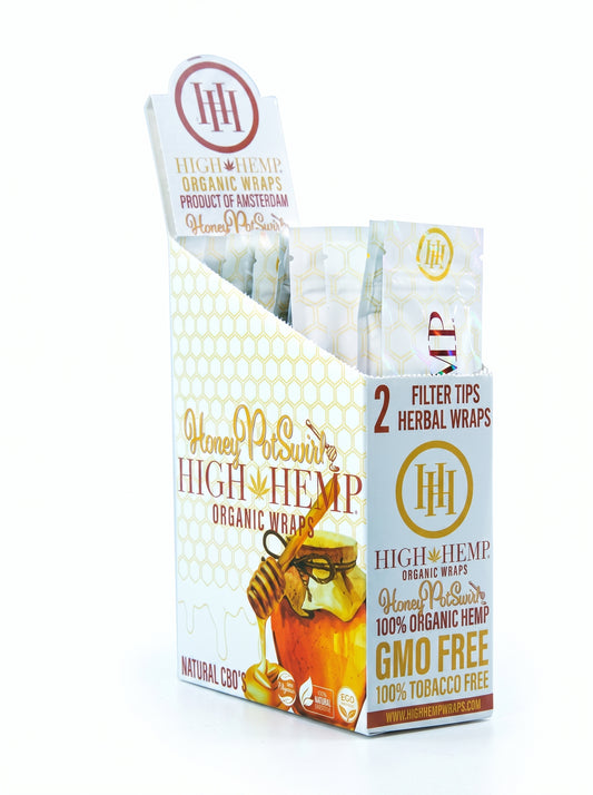 High Hemp Organic CBD Wraps w/Filter Tips | Honey Pot Swirl | 1pk | 2 Wraps per Pack