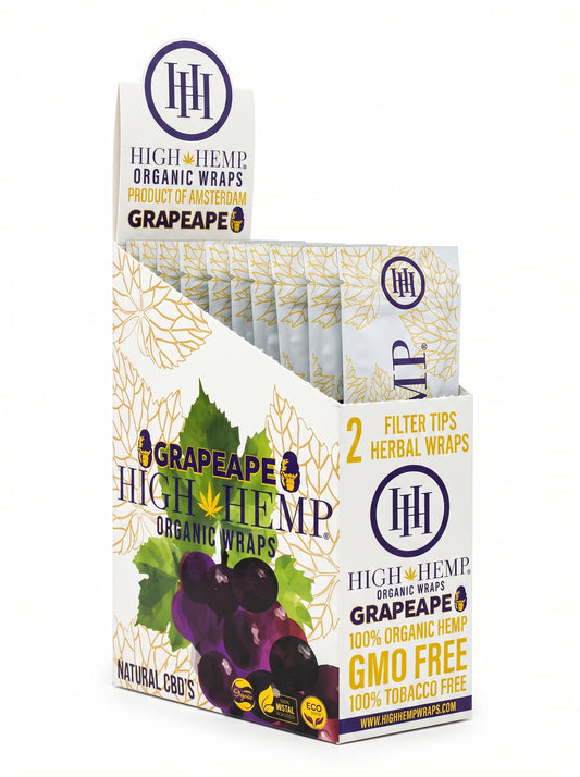 High Hemp Organic CBD Wraps w/Filter Tips | Grapeape | 1pk | 2 Wraps per Pack