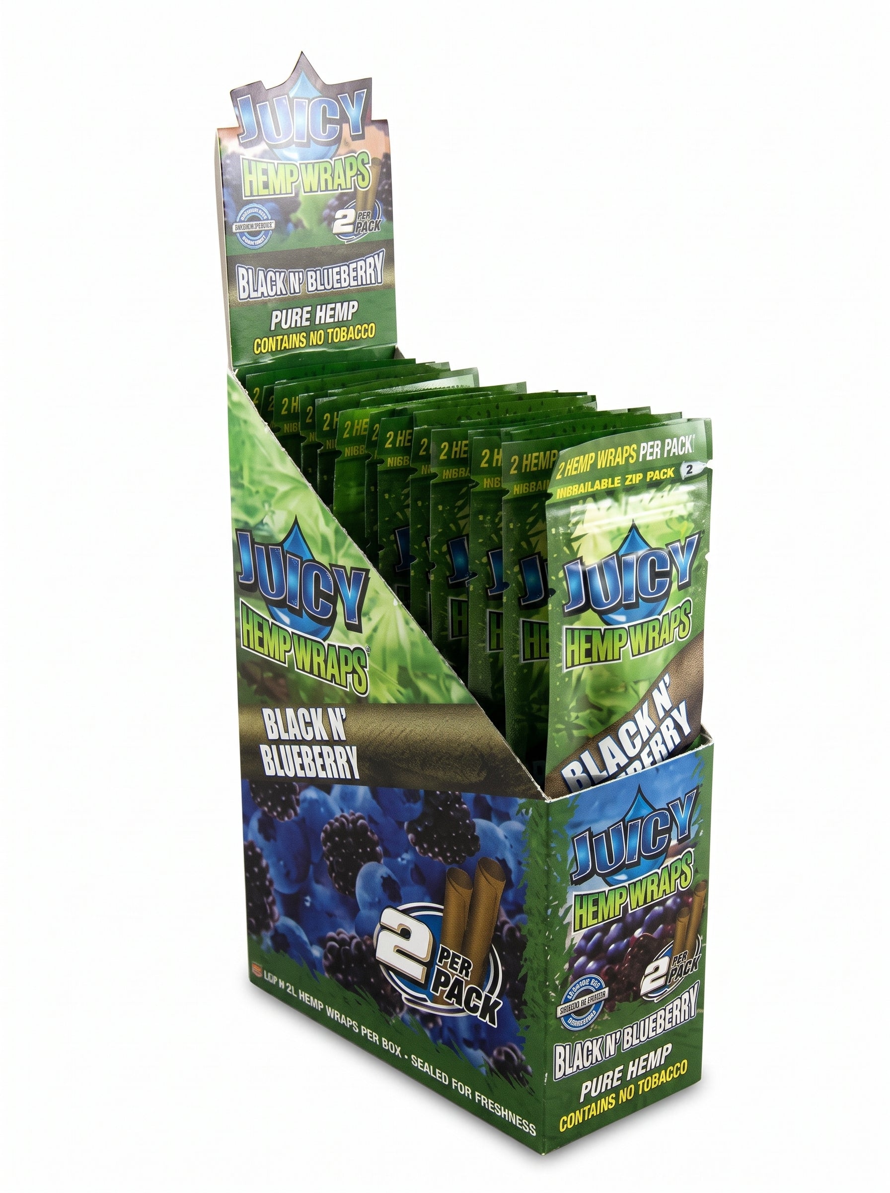 Juicy Hemp Wraps | Black N' Blueberry | 1pk | 2 Wraps per Pack