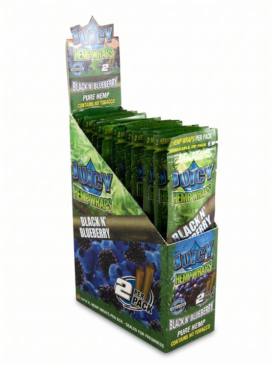 Juicy Hemp Wraps | Black N' Blueberry | 1pk | 2 Wraps per Pack