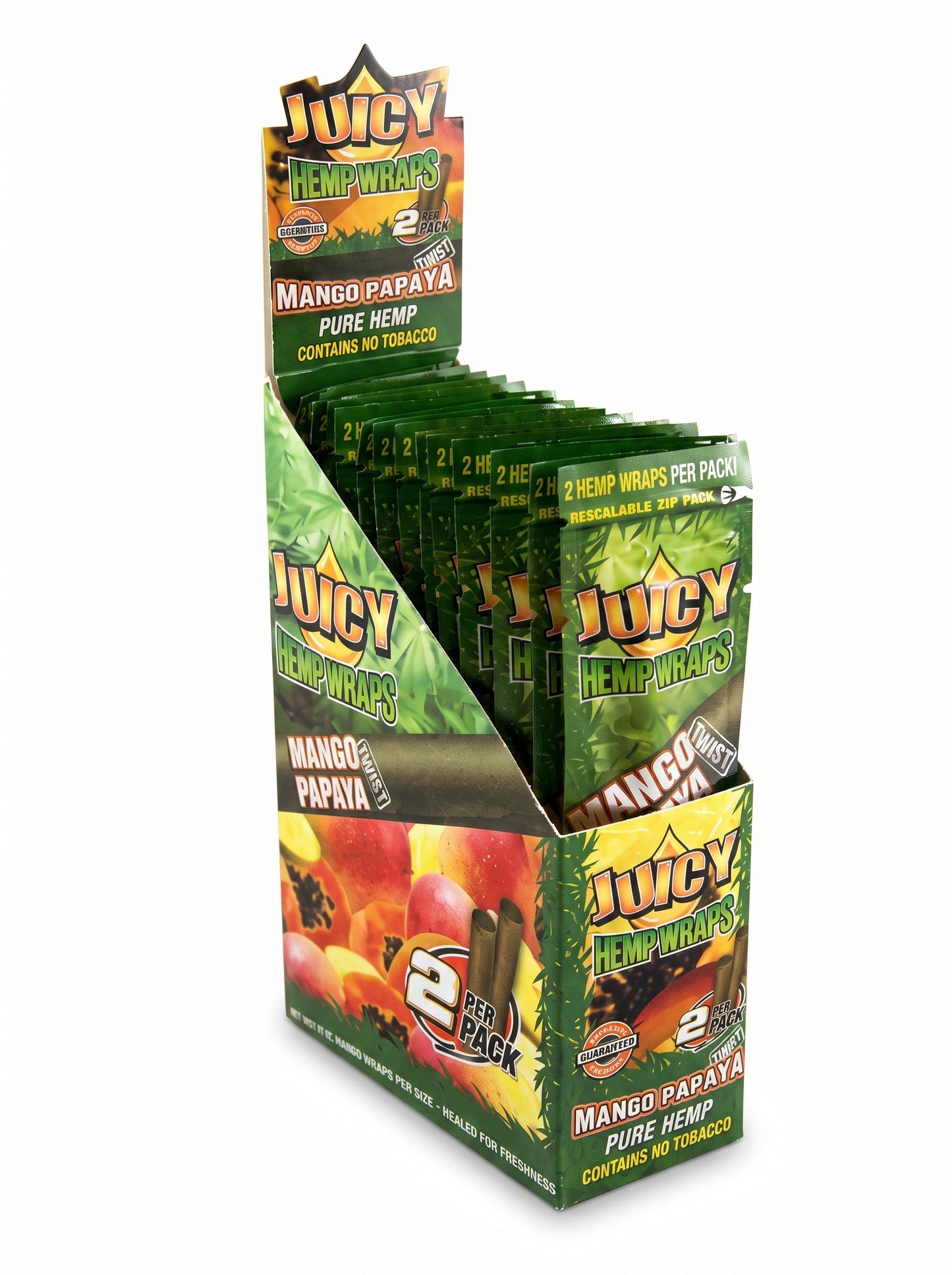Juicy Hemp Wraps | Mango Papaya | 1pk | 2 Wraps per Pack