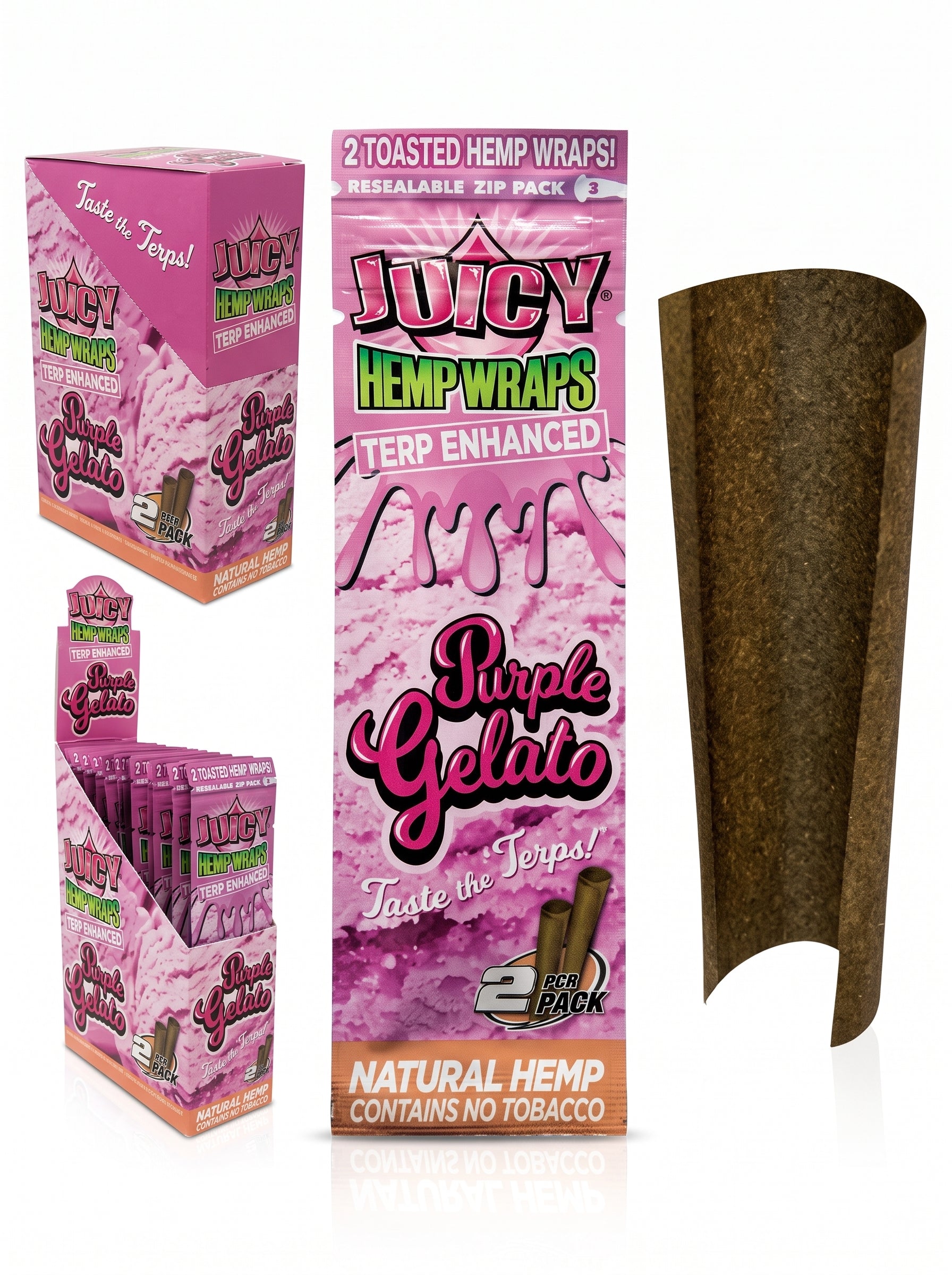 Juicy Terp Enhanced Hemp Wraps | Purple Gelato | 1pk | 2 Wraps per Pack