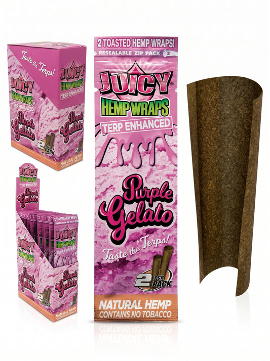 Juicy Terp Enhanced Hemp Wraps | Purple Gelato | 1pk | 2 Wraps per Pack