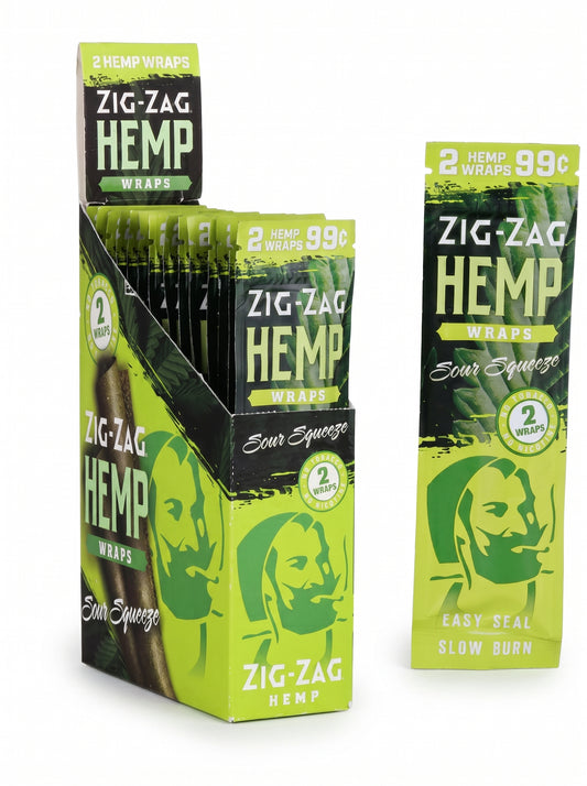 Zig Zag Hemp Wraps | 2pc | Sour Squeeze | 2 Hemp Wraps per Pack