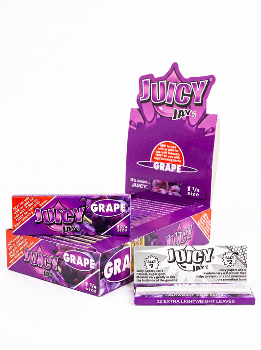 Juicy Jay's Flavored Rolling Papers | Grape | 1 1/4 Size | 1pk | 32 Leaves per Pack
