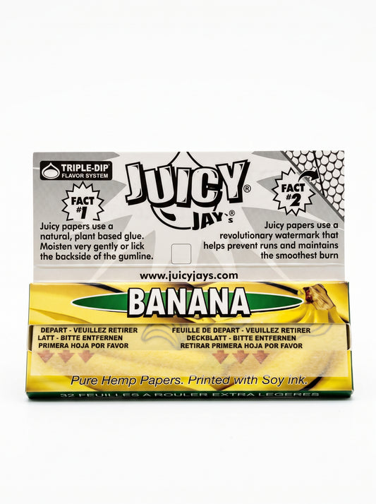 Juicy Jay's Flavored Rolling Papers | Banana | 1 1/4 Size | 1pk | 32 Leaves per Pack