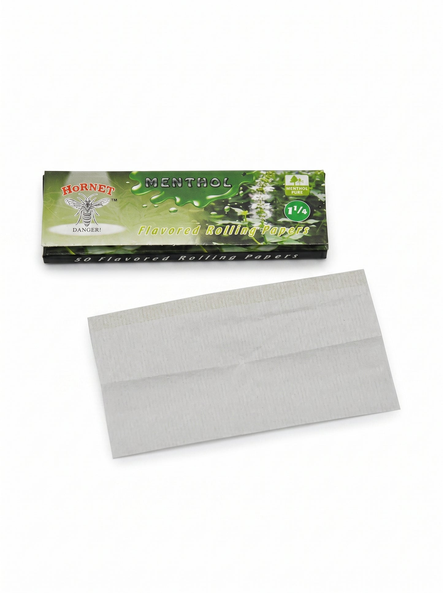 Hornet Fine European Flavored Rolling Papers | Menthol | 1 1/4 Size | 1pk | 50 Leaves per Pack