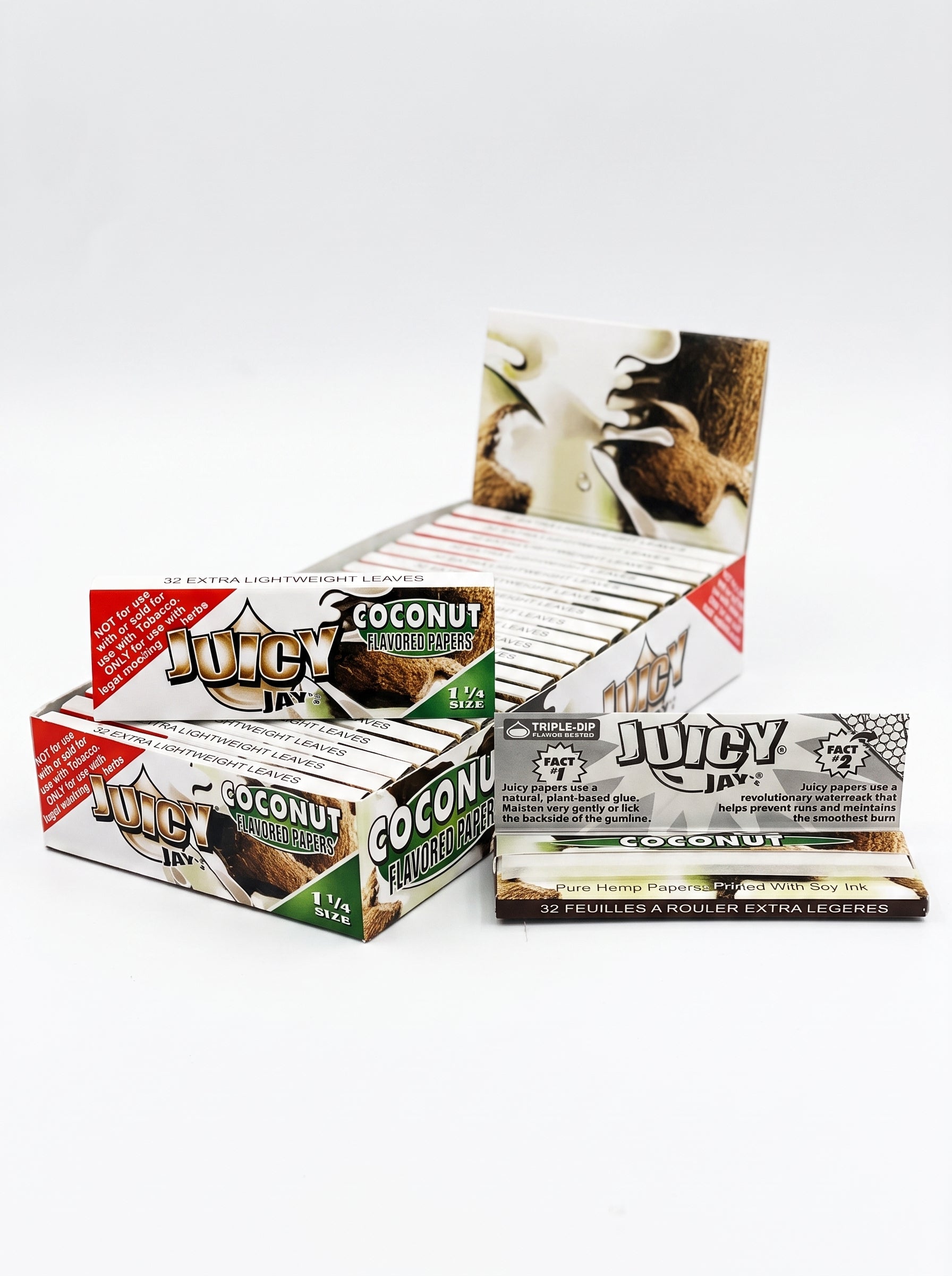 Juicy Jay's Flavored Rolling Papers | Coconut | 1 1/4 Size | 1pk | 32 Leaves per Pack