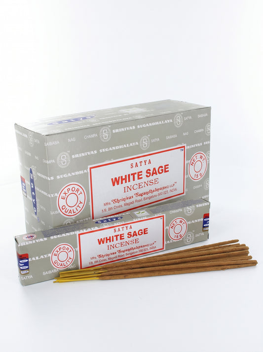 Satya Nag Champa Incense Sticks | White Sage | 1bx | 15g