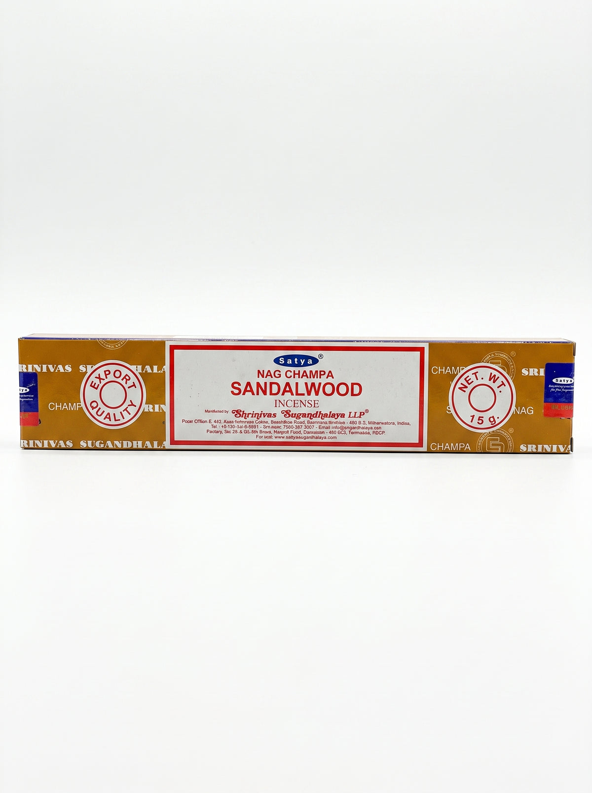 Satya Nag Champa Incense Sticks | Sandalwood | 1bx | 15g