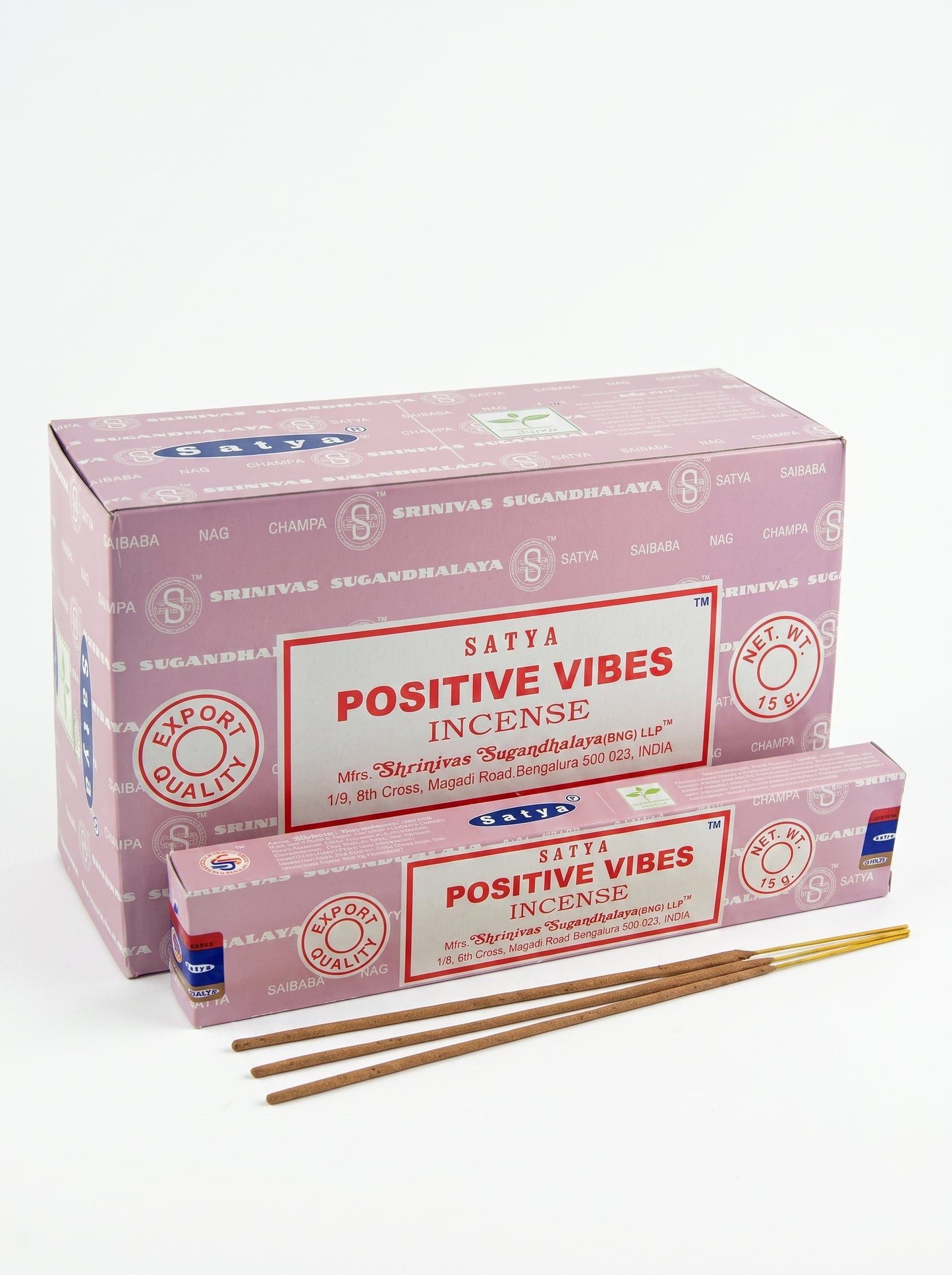 Satya Nag Champa Incense Sticks | Positive Vibes | 1bx | 15g