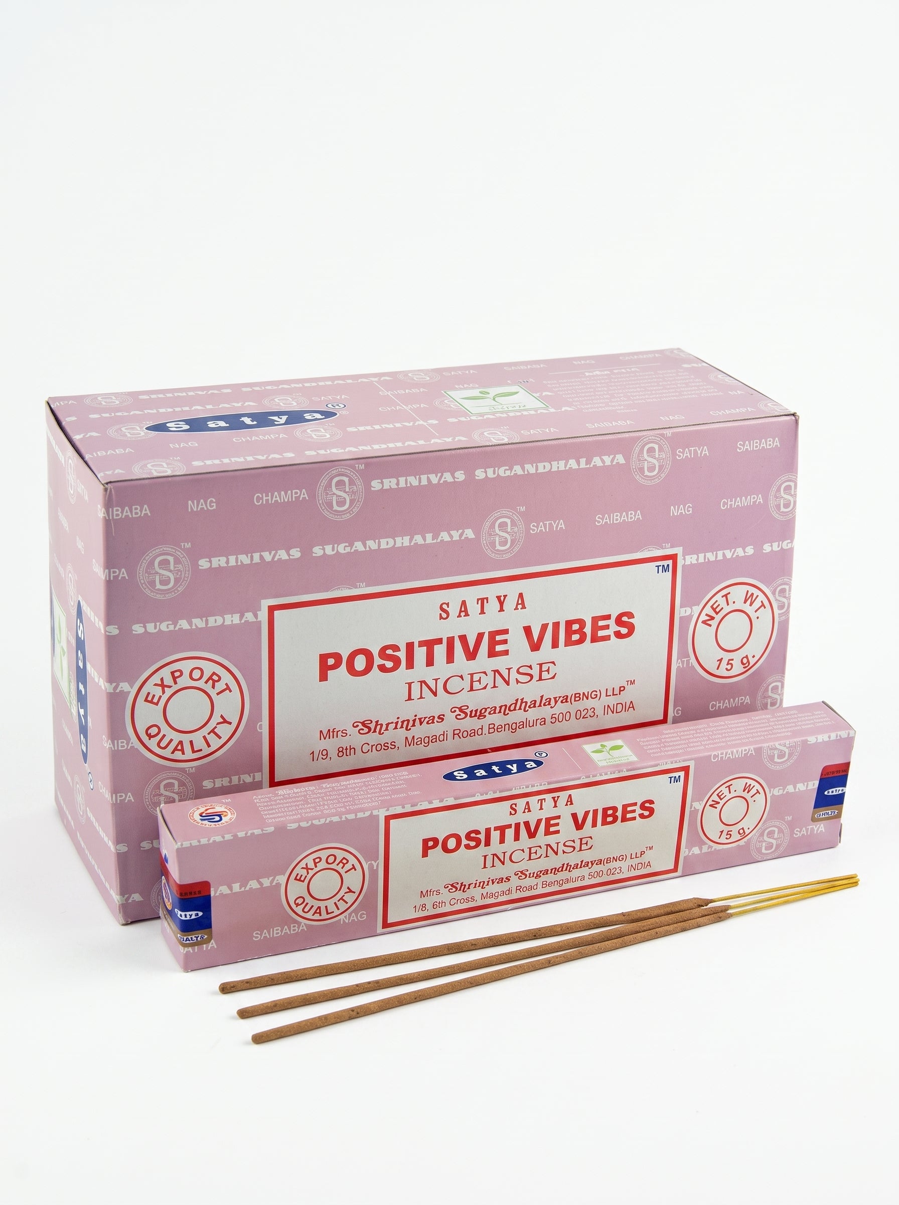 Satya Nag Champa Incense Sticks | Positive Vibes | 1bx | 15g