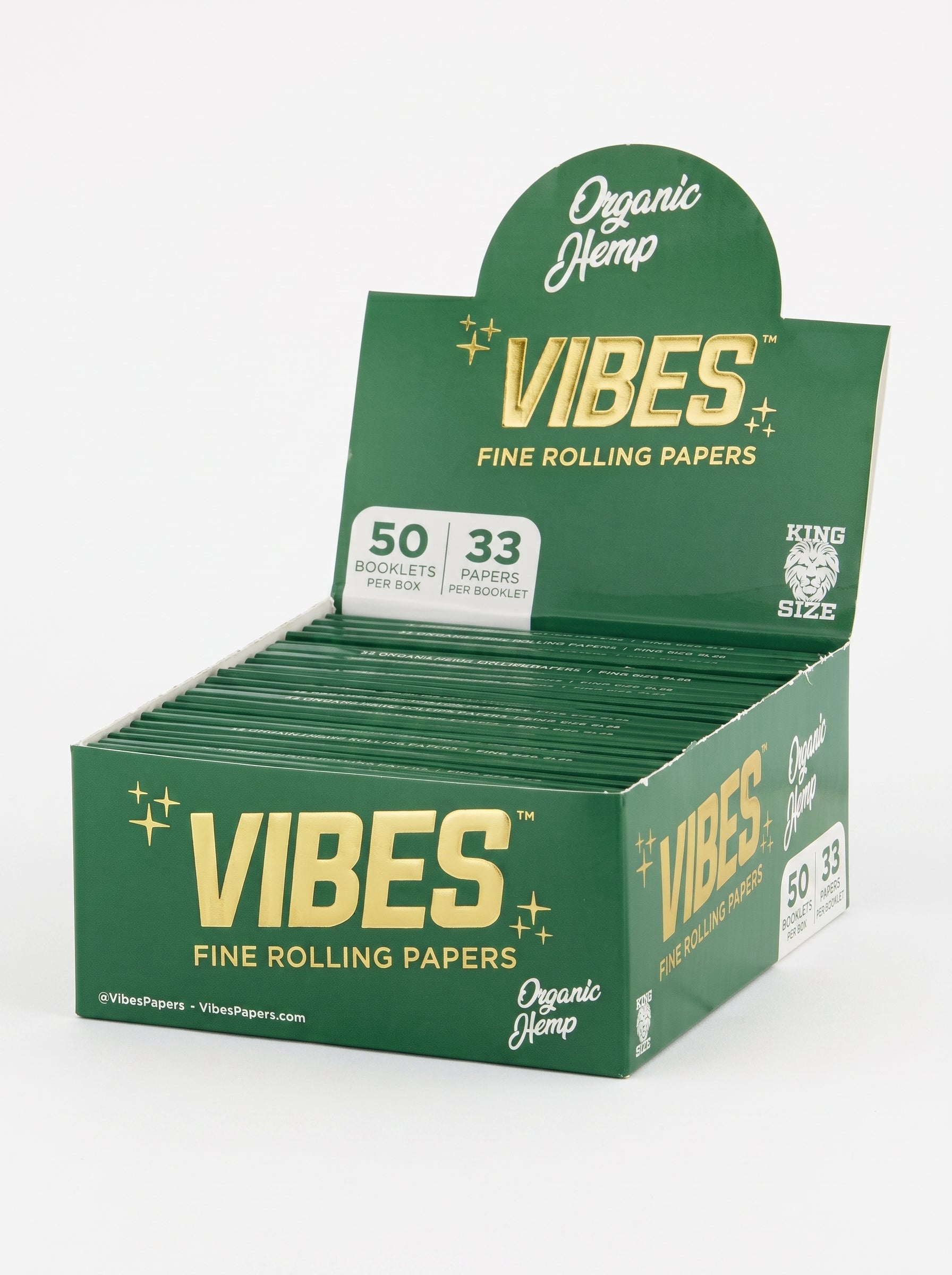 VIBES Organic Hemp Rolling Papers | 1 1/4 | 1pk | 50 Leaves per Pack