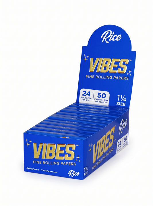 VIBES Rice Rolling Papers | 1 1/4 | 1pk | 50 Leaves per Pack