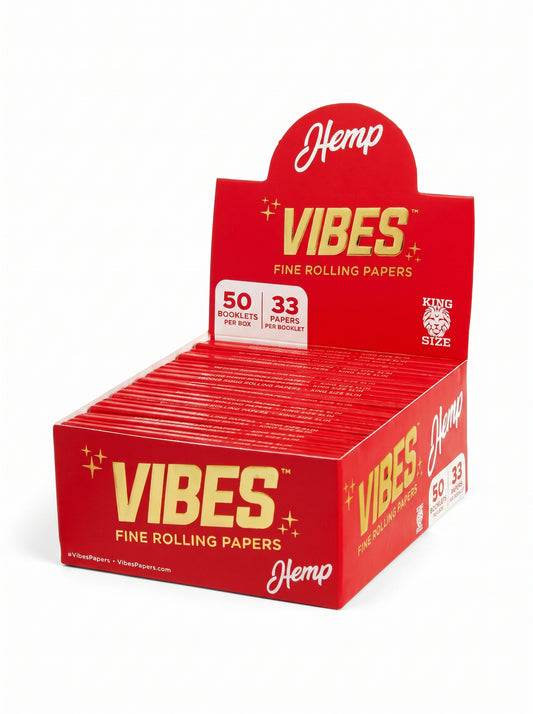 VIBES Hemp Rolling Papers | King Size | 1pk | 33 Leaves per Pack