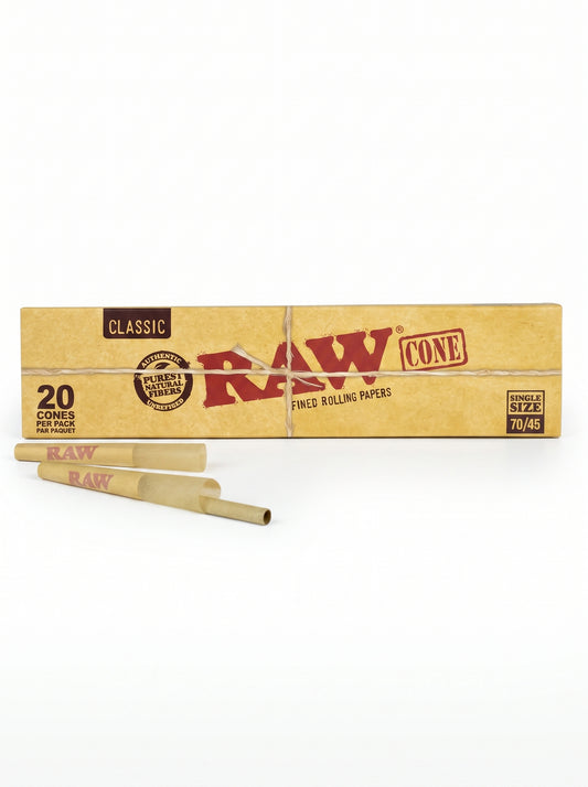 RAW Classic Cones | Single Size | 70/45 | 1 Box | 20 Cones per Box