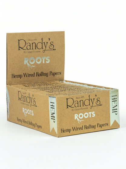 Randy's Roots Wired Hemp Rolling Papers | 77mm Size | 1pk | 24 Leaves per Pack