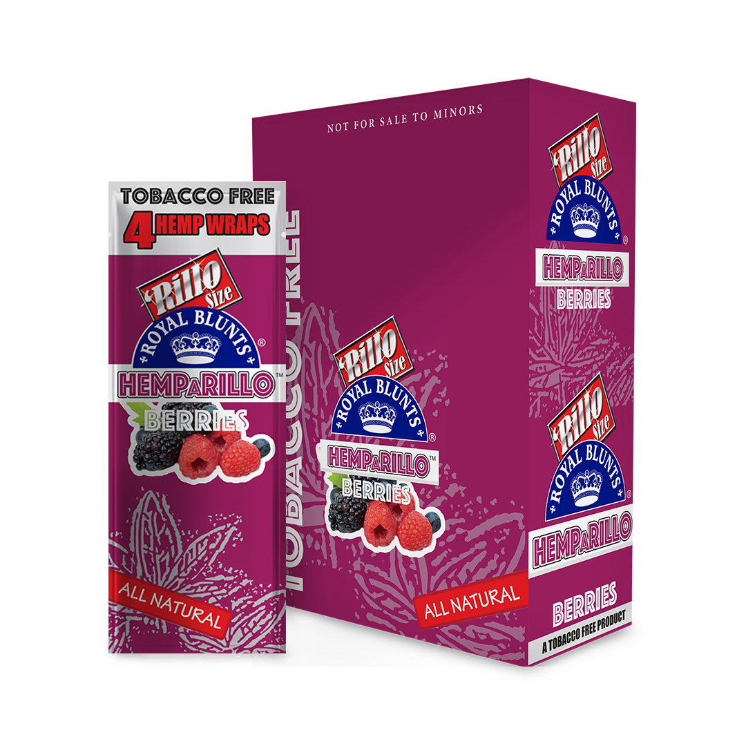 Royal Blunts Hemparillo Hemp Wraps | Berries | 1pk  | 4 Hemp Wraps per Pack