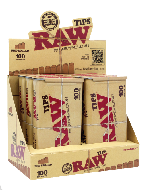 RAW Pre-Rolled Tin Tips | 1pk | 100pc Tin