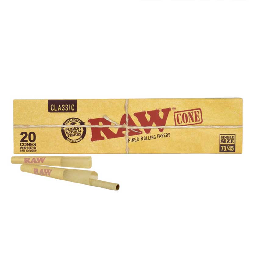 RAW Classic Cones | Single Size | 70/45 | 1 Box | 20 Cones per Box