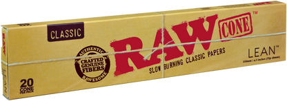 RAW Classic Lean Cones | 4.5" | 110mm | | 1 Box | 20 Cones per Box