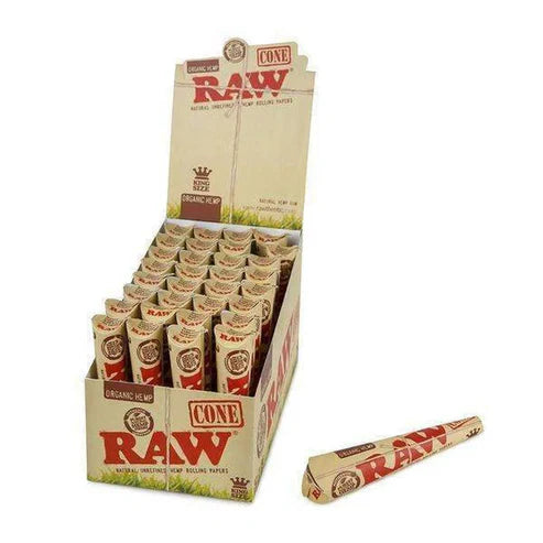 RAW Organic Hemp Cones | King Size | 1pk | 3 Cones per Pack