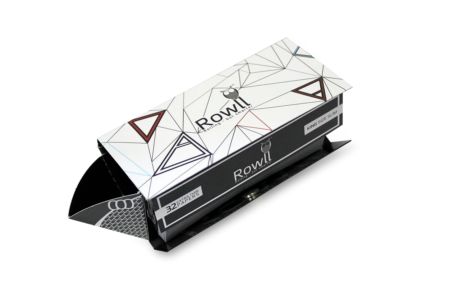 Rowll All-In-One Rolling Paper Kit | King Size Extra Slim | 1bk | | 32 Tips per Booklet | 32 Leaves per Booklet + Grinder Plate