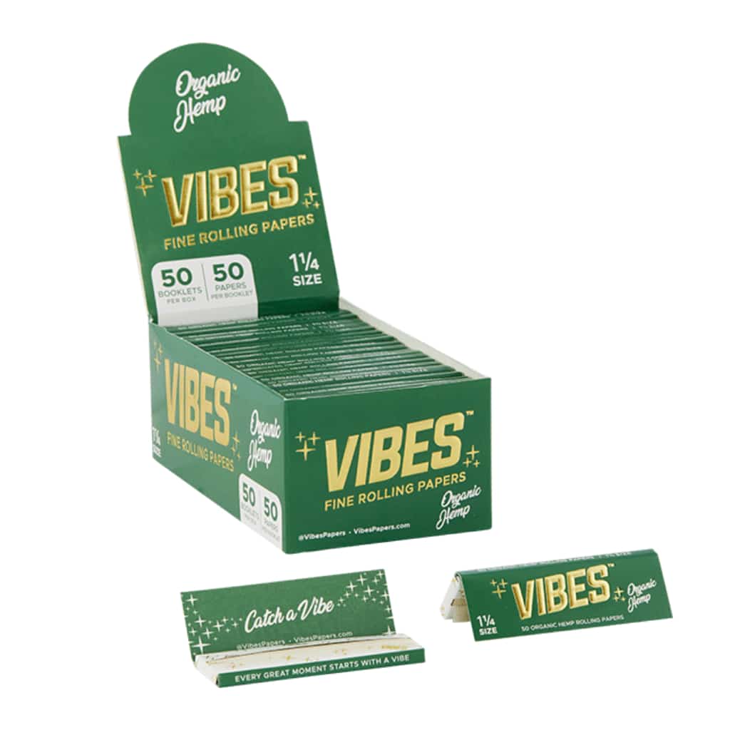 VIBES Organic Hemp Rolling Papers  | 1 1/4  | 1pk | 50 Leaves per Pack
