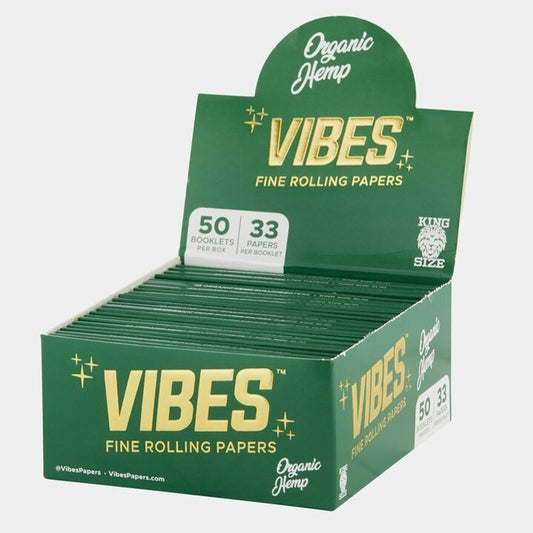 VIBES Organic Hemp Rolling Papers  | King Size  | 1pk | 33 Leaves per Pack