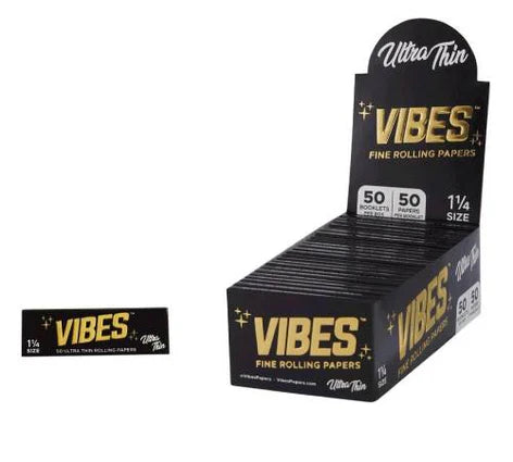 VIBES Ultra Thin Rolling Papers | 1 1/4  | 1pk | 50 Leaves per Pack