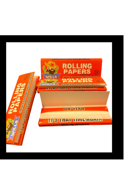 WILLS Organic Hemp Rolling Papers | Organic White Rice | 1 1/4 Size  | 1pk | 50 Leaves per Pack