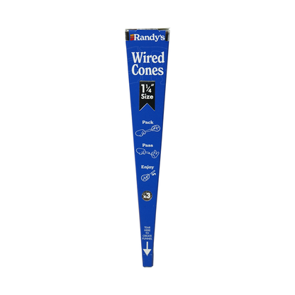Randy's Wired Pre-Rolled Cones | 1 1/4 Size | 1pk | 3 Wired Cones per Pack