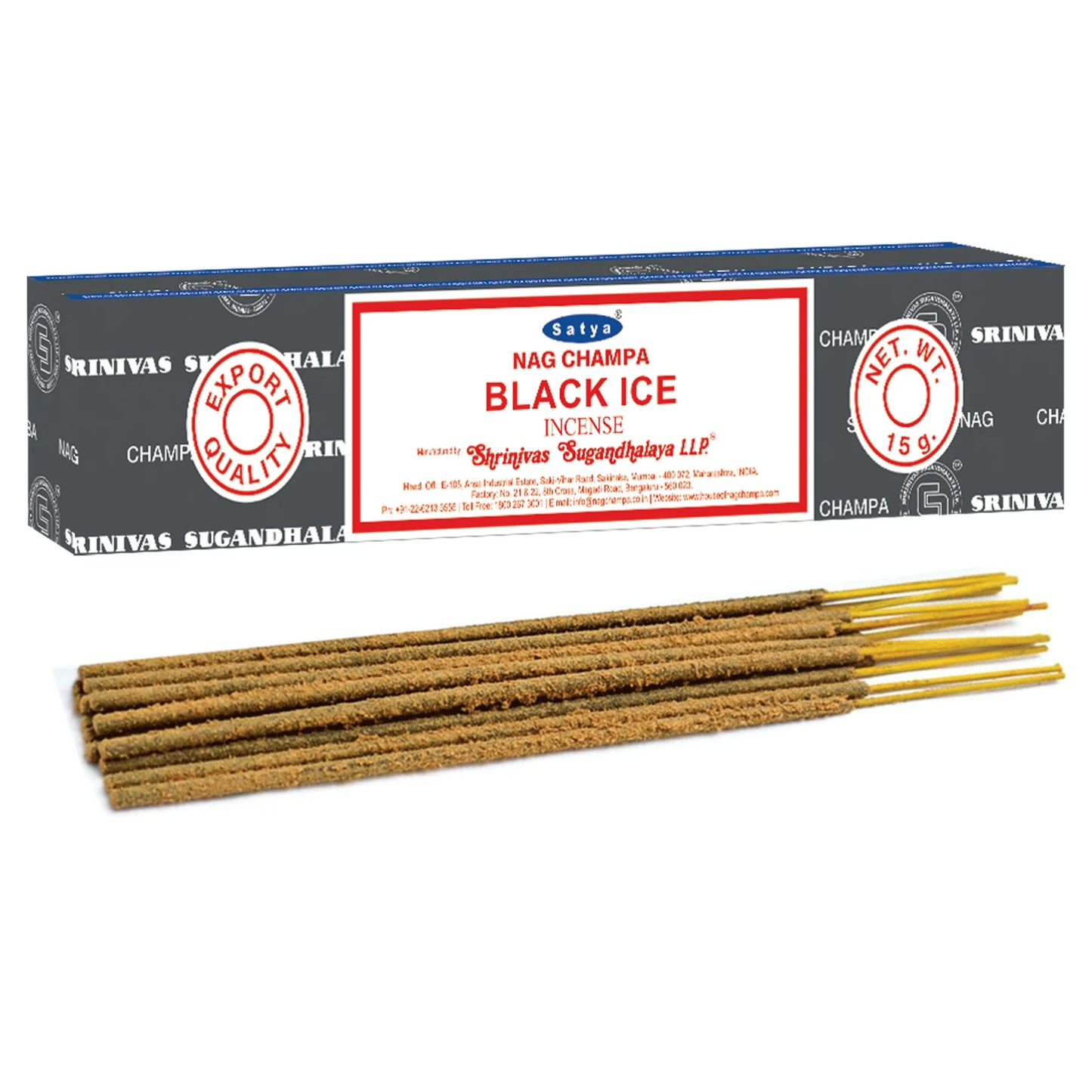 Satya Nag Champa Incense Sticks | Black Ice | 1bx | 1pk