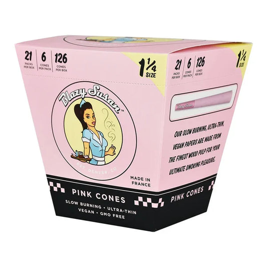 Blazy Susan Pink Pre-Rolled Cones | 1 1/4 Size | 1pk | 6 Cones per Pack