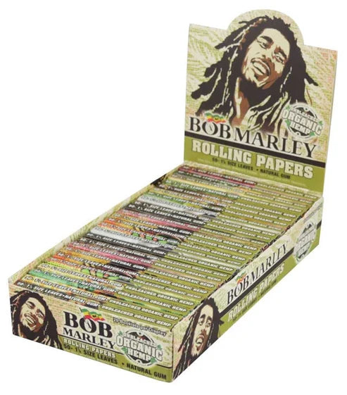 Bob Marley Unbleached Organic Hemp Rolling Papers | 1 1/4 Size | 1pk | 50 Leaves per Pack