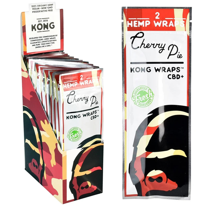Kong Organic Hemp Wraps w/CBD  | Cherry Pie | 1pk  | 2 Wraps per Pack