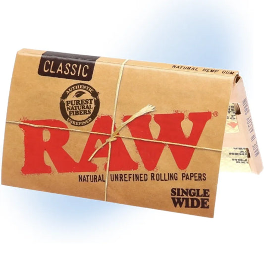 RAW Black Classic Rolling Papers | Single Wide Size | 1pk | 100 Leaves per Pack
