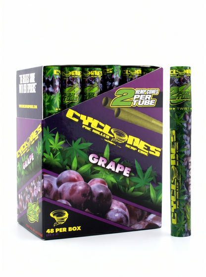 Cyclones Hemp Cones | Grape | 1 Tube  | 2 Pre-Rolled per Tube