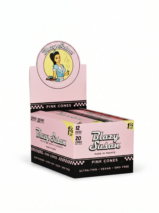 Blazy Susan Pink Pre-Rolled Cones | 1 1/4 Size | 1bx | 20 Cones per Pack