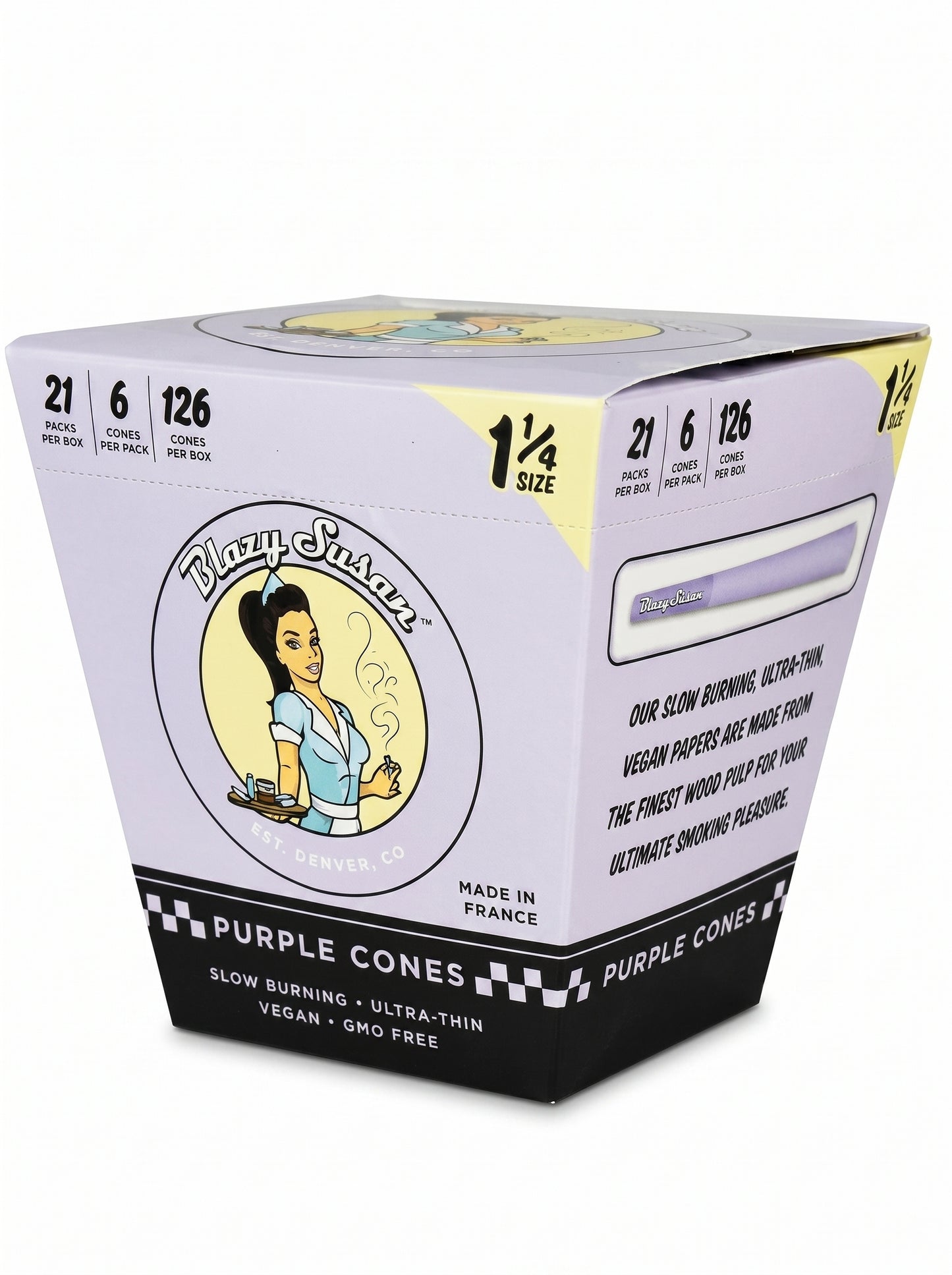 Blazy Susan Purple Pre-Rolled Cones | 1 1/4 Size | 1pk | 6 Cones per Pack