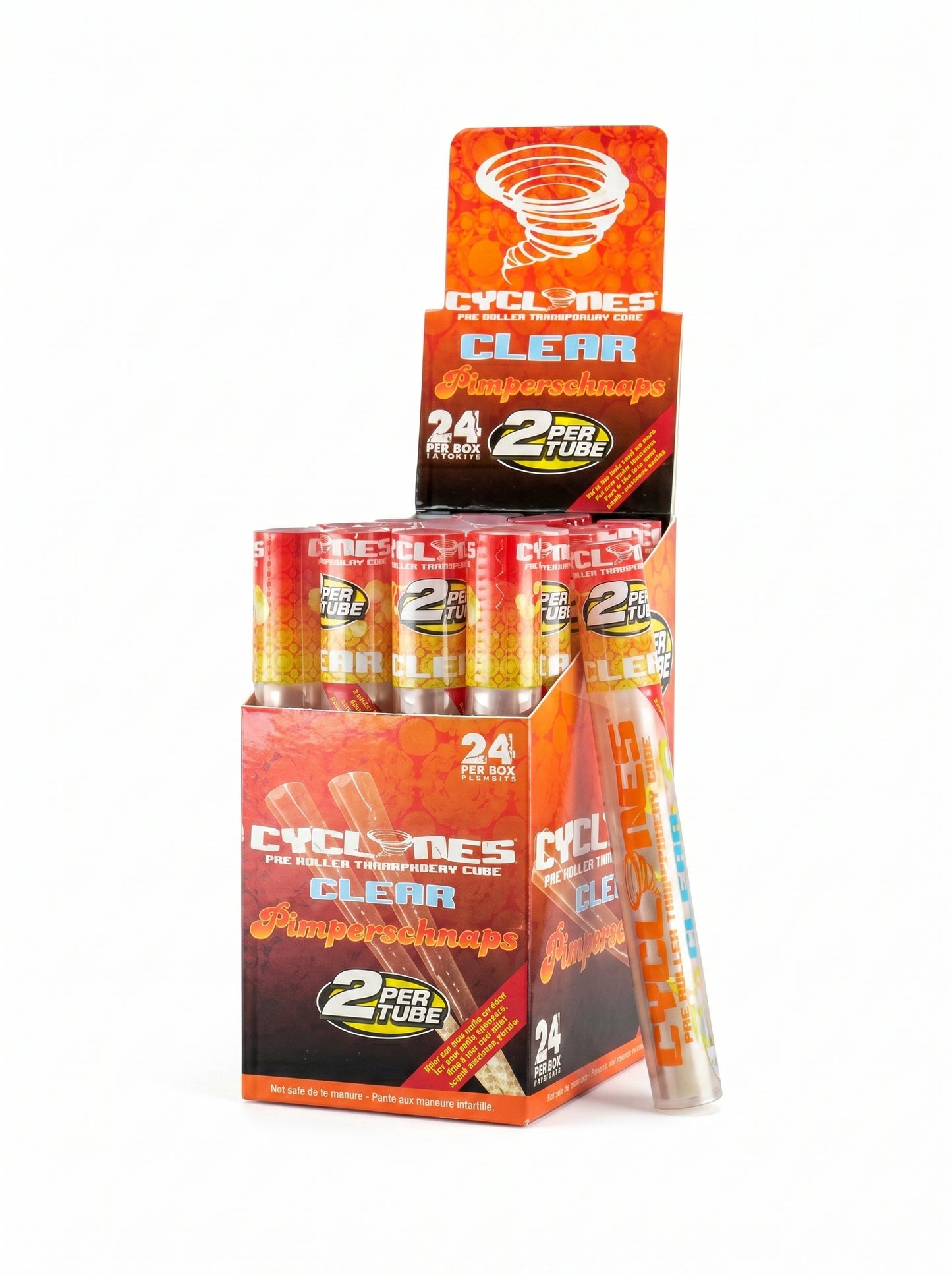 Cyclones Pre-Rolled Transparent Cones | Pimperschnaps | 1 Tube  | 2 Pre-Rolled per Tube