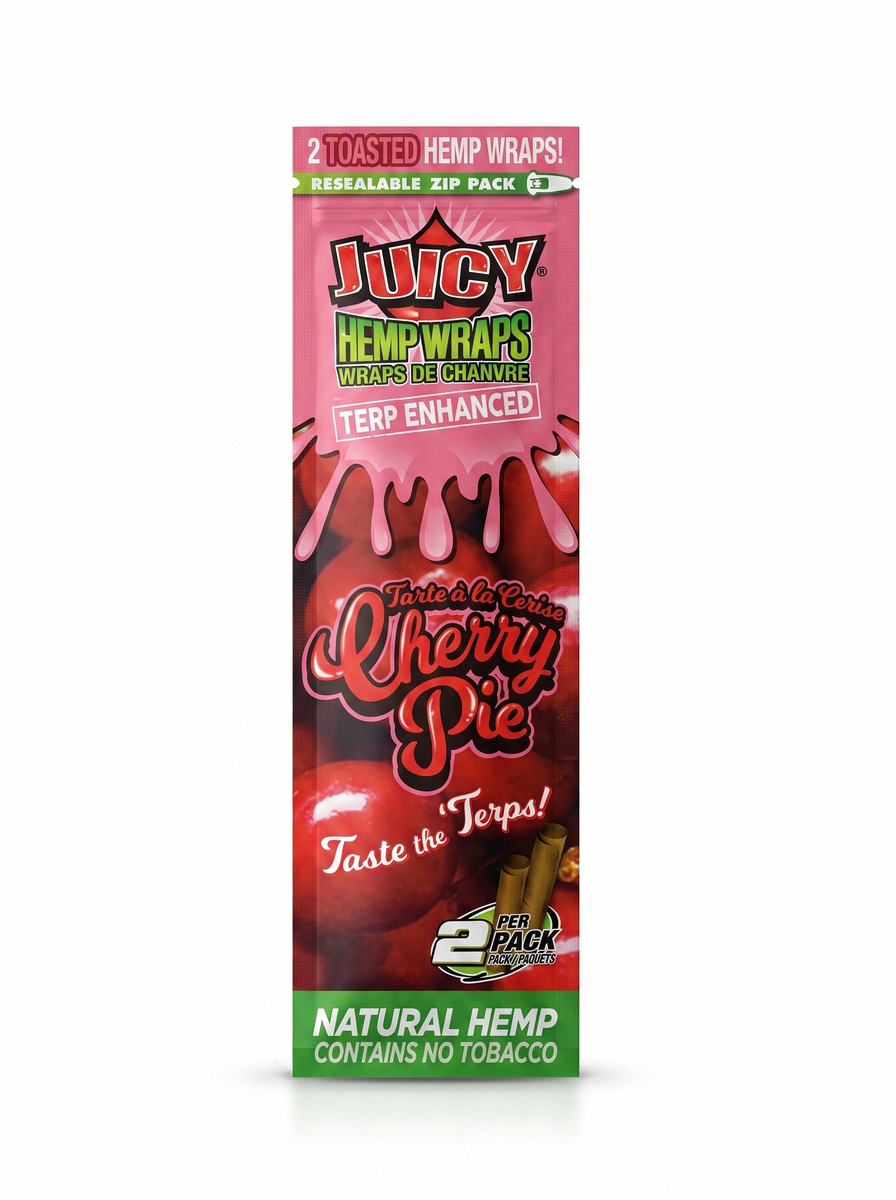 Juicy Terp Enhanced Hemp Wraps | Cherry Pie | 1pk | 2 Wraps per Pack