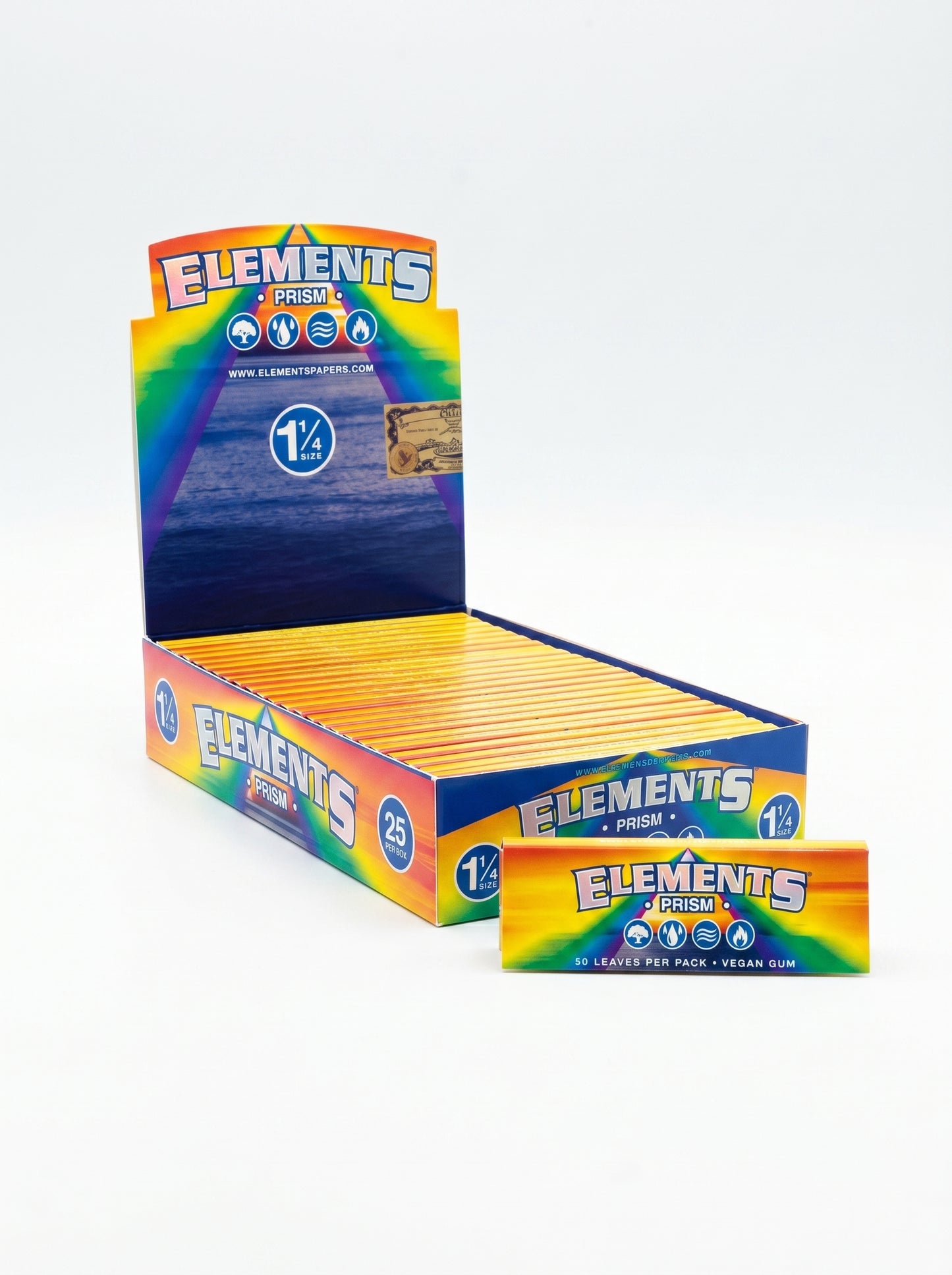 Elements Prism Rolling Papers | 1 1/4 Size | 1pk | 50 Leaves per Pack