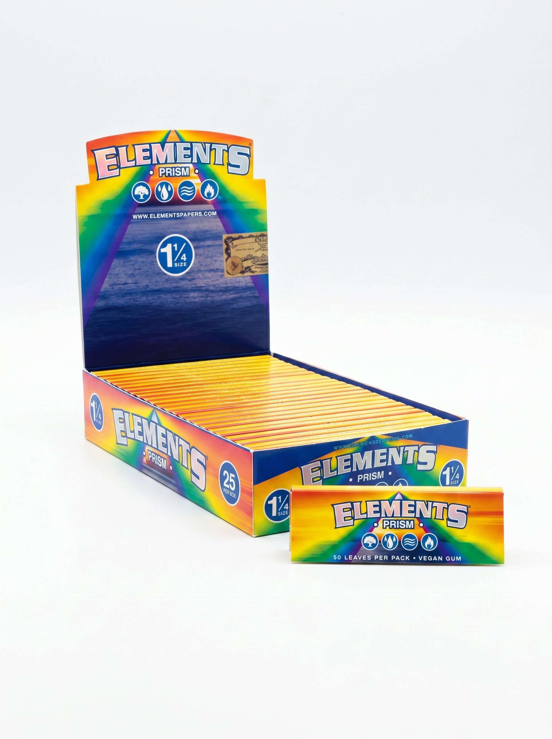 Elements Prism Rolling Papers | 1 1/4 Size | 1pk | 50 Leaves per Pack