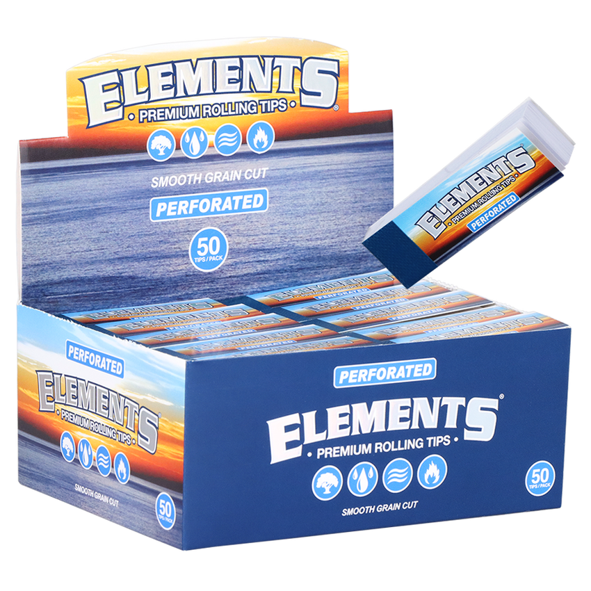 Elements Perforated Rolling Paper Tips | 1pk | 50 Perforated Tips per Pack