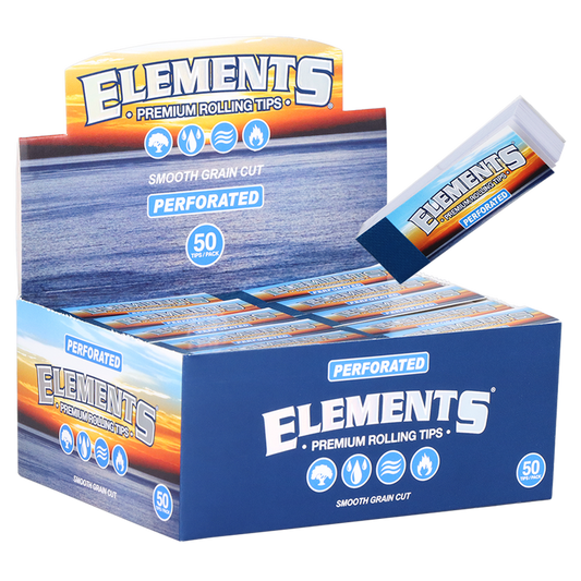 Elements Perforated Rolling Paper Tips | 1pk | 50 Perforated Tips per Pack