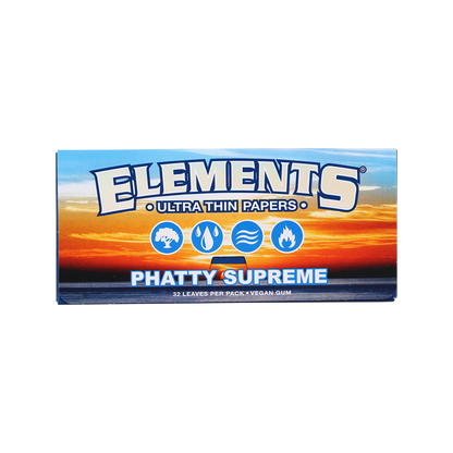 Elements Ultra Thin Rolling Papers | Phatty Supreme Size | 1pk | 32 Leaves per Pack
