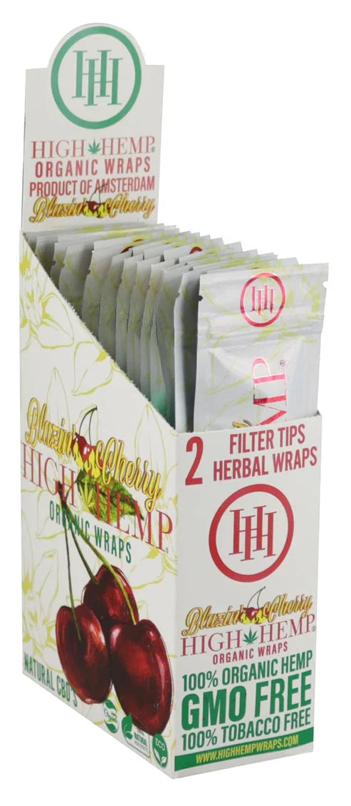 High Hemp Organic CBD Wraps w/Filter Tips  | Blazing Cherry | 1pk | 2 Wraps per Pack