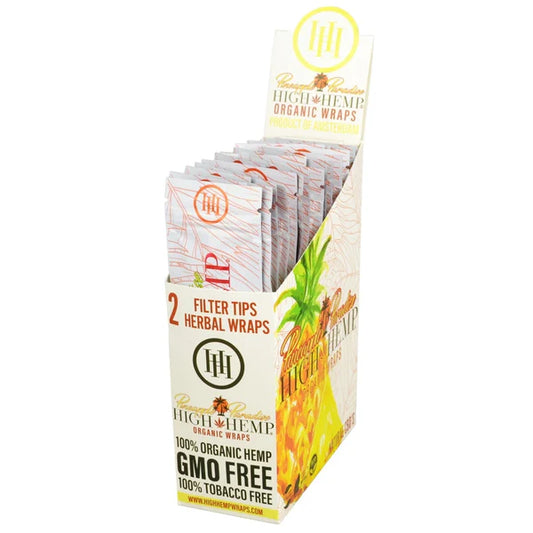 High Hemp Organic CBD Wraps w/Filter Tips  | Pineapple Paradise | 1pk | 2 Wraps per Pack